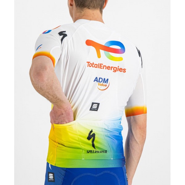 Team TotalEnergies 2022 Radtrikot kurzarm(langer Reißverschluss)-Radsport-Profi-Team